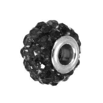Strassperle, Glas, 10mm, schwarz schwarz