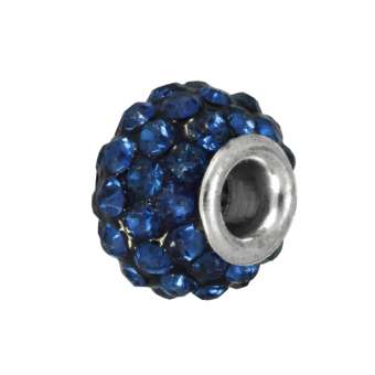 Strassperle, Glas, 10mm, blau-grau blau-grau