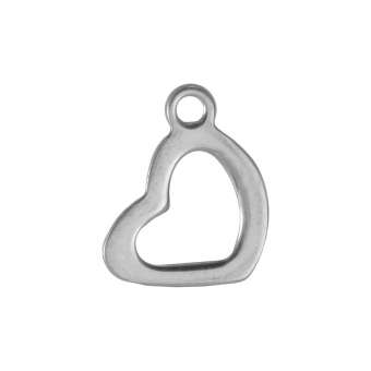 Edelstahlanhänger 'Herz', 10 mm, silberfarben 