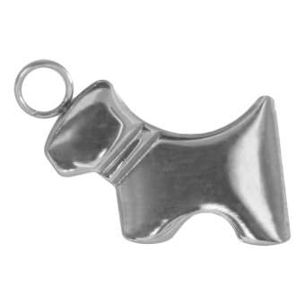 Edelstahl-Schmuckanhänger "Hund", 20X16 mm, silberfarben 