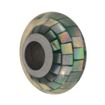 Perlmutt Großloch-Perle, 14mm, safirtürkis safirtürkis