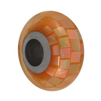 Perlmutt Großloch-Perle, 14mm, orange orange