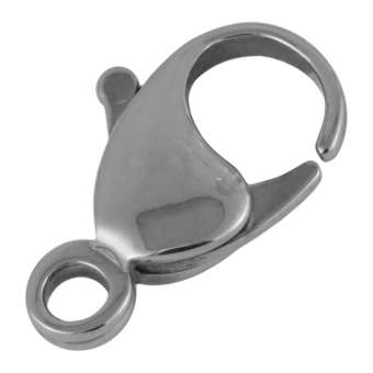 Großer Edelstahl Schmuckkarabiner, 22 mm, silberfarben 17mm, silberfarben