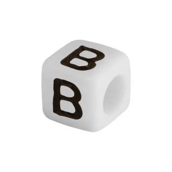 Buchstabenperle "B", weiss Buchstabenperle "B"