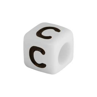 Buchstabenperle "C", weiss Buchstabenperle "C"