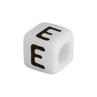 Buchstabenperle "E", weiss Buchstabenperle "E"