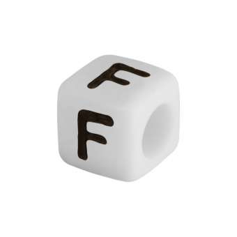 Buchstabenperle "F", weiss Buchstabenperle "F"