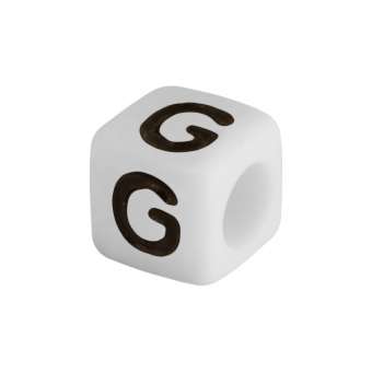 Buchstabenperle "G", weiss Buchstabenperle "G"