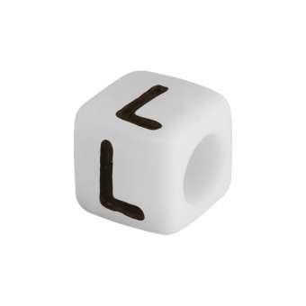 Buchstabenperle "L", weiss Buchstabenperle "L"