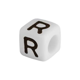 Buchstabenperle "R", weiss Buchstabenperle "R"