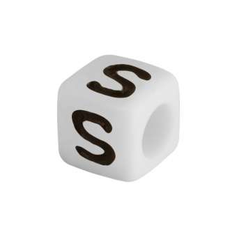 Buchstabenperle "S", weiss Buchstabenperle "S"