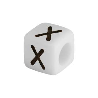 Buchstabenperle "X", weiss Buchstabenperle "X"