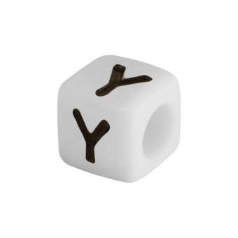 Buchstabenperle "Y", weiss Buchstabenperle "Y"