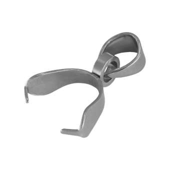 Edelstahl Anhängerhalter mit Collierschlaufe, 12X5mm, silberfarben 