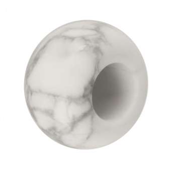 Edelstein Großlochperle "Howlite", 13X8,5mm 