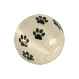 Perle mit Hundepfotendesign, 12mm, creme-weiß 