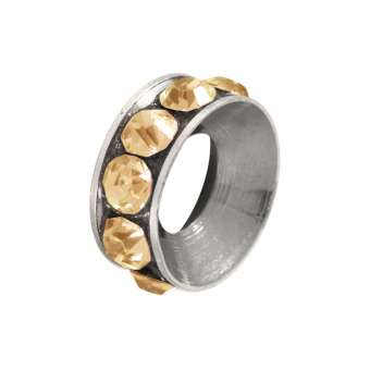 Spacer mit Strass, 10mm, rund, Champagne (silberfarben) champagne (silberfarben)