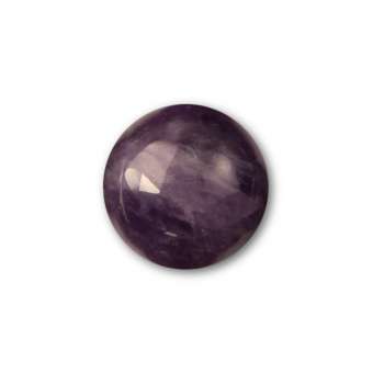 Cabochon, Ø 10 mm, Edelstein (dunkler Amethyst), rund dunkler Amethyst