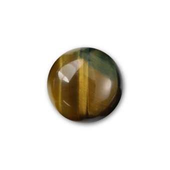 Cabochon, Ø 10 mm, Edelstein (Tigerauge), rund Tigerauge