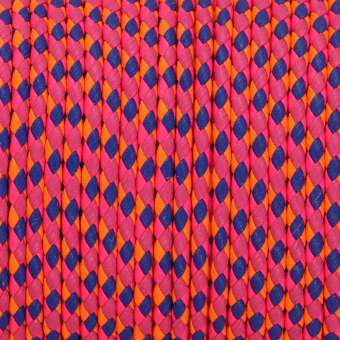 Geflochtenes Kunstlederband, 100cm, 4mm breit, pink multi-neonfarben pink multi-neonfarben