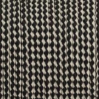 Geflochtenes Kunstlederband, 100cm, 4mm breit, schwarz-weiß schwarz-weiß
