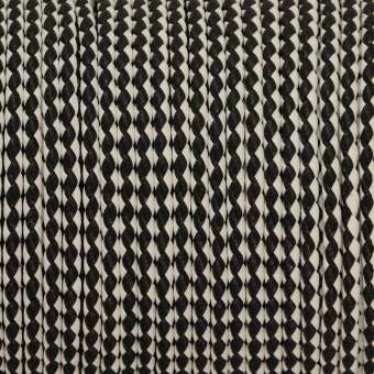 Geflochtenes Kunstlederband, 100cm, 3mm breit, schwarz-weiß schwarz-weiß