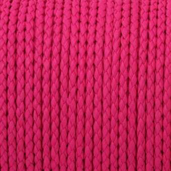 Geflochtenes Kunstlederband (100cm), 3mm breit, rund, pink pink