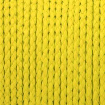 Geflochtenes Kunstlederband, 100cm, 3mm breit, neongelb neongelb