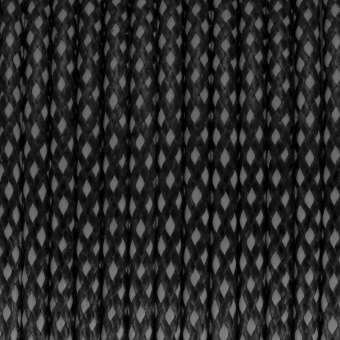 Gewachstes Schmuckband (50cm), 4mm breit, schwarz-grau schwarz-grau