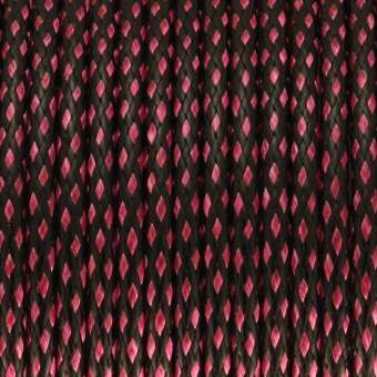 Gewachstes Schmuckband (50cm), 4mm breit, schwarz-pink schwarz-pink