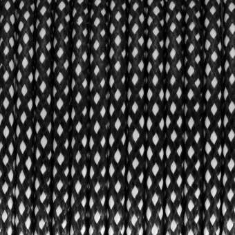 Gewachstes Schmuckband (50cm), 4mm breit, schwarz-weiß schwarz-weiß