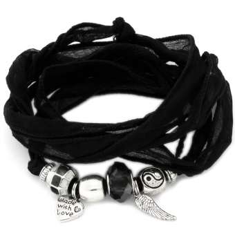 Anleitung Wickelarmband mit Perlen und Charms 