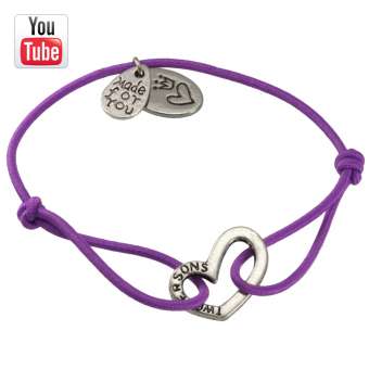 Video Anleitungung elastisches Armband mit Herz Charm 